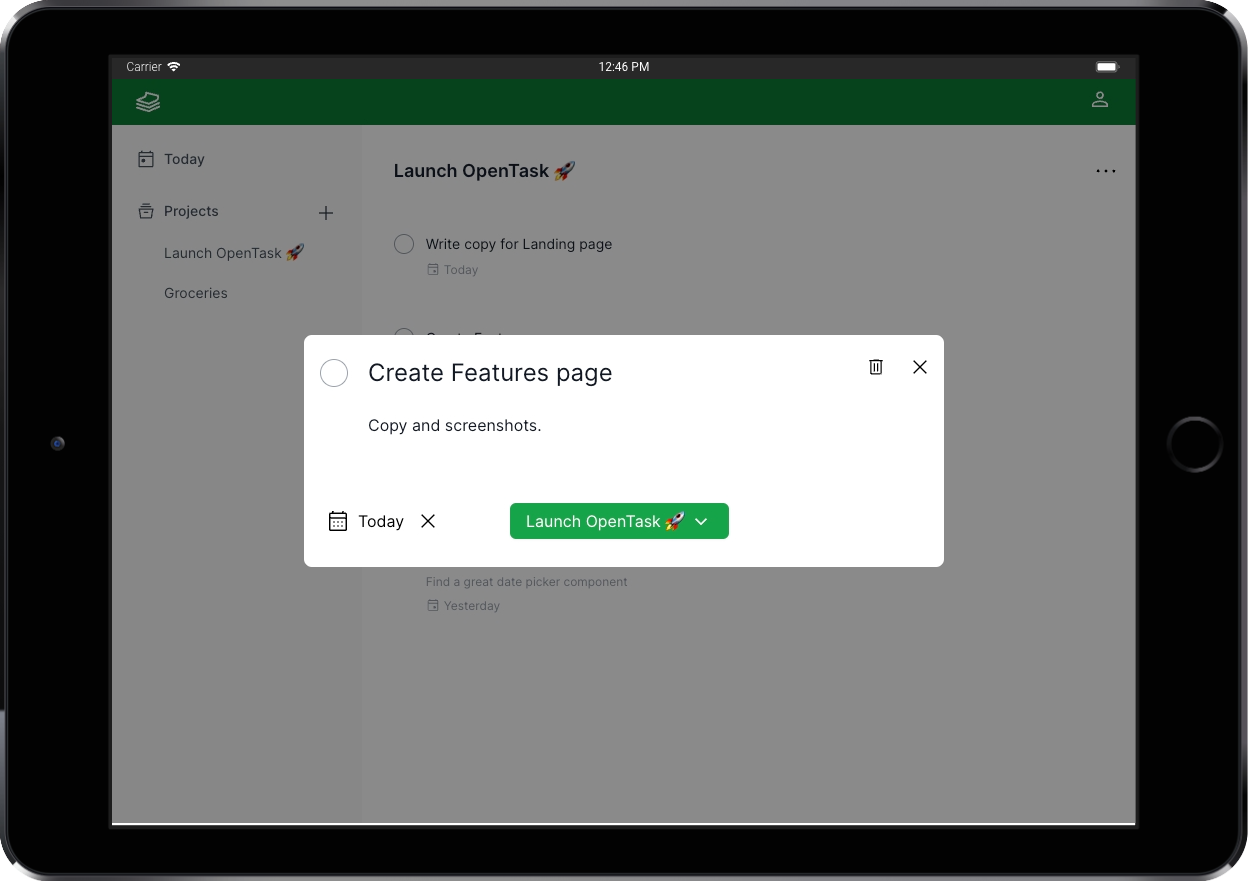 Task Dialog Page - OpenTask