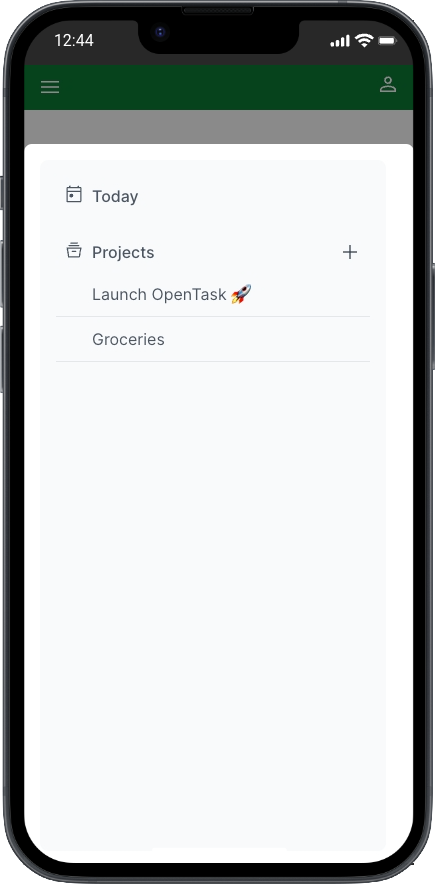 Main Menu Dialog Page on iPhone