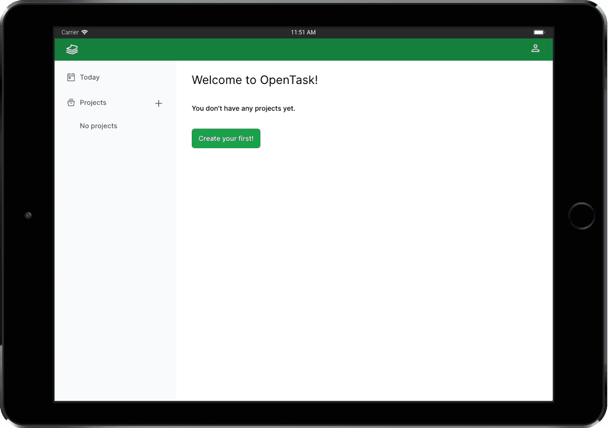 Onboarding Page -
OpenTask
